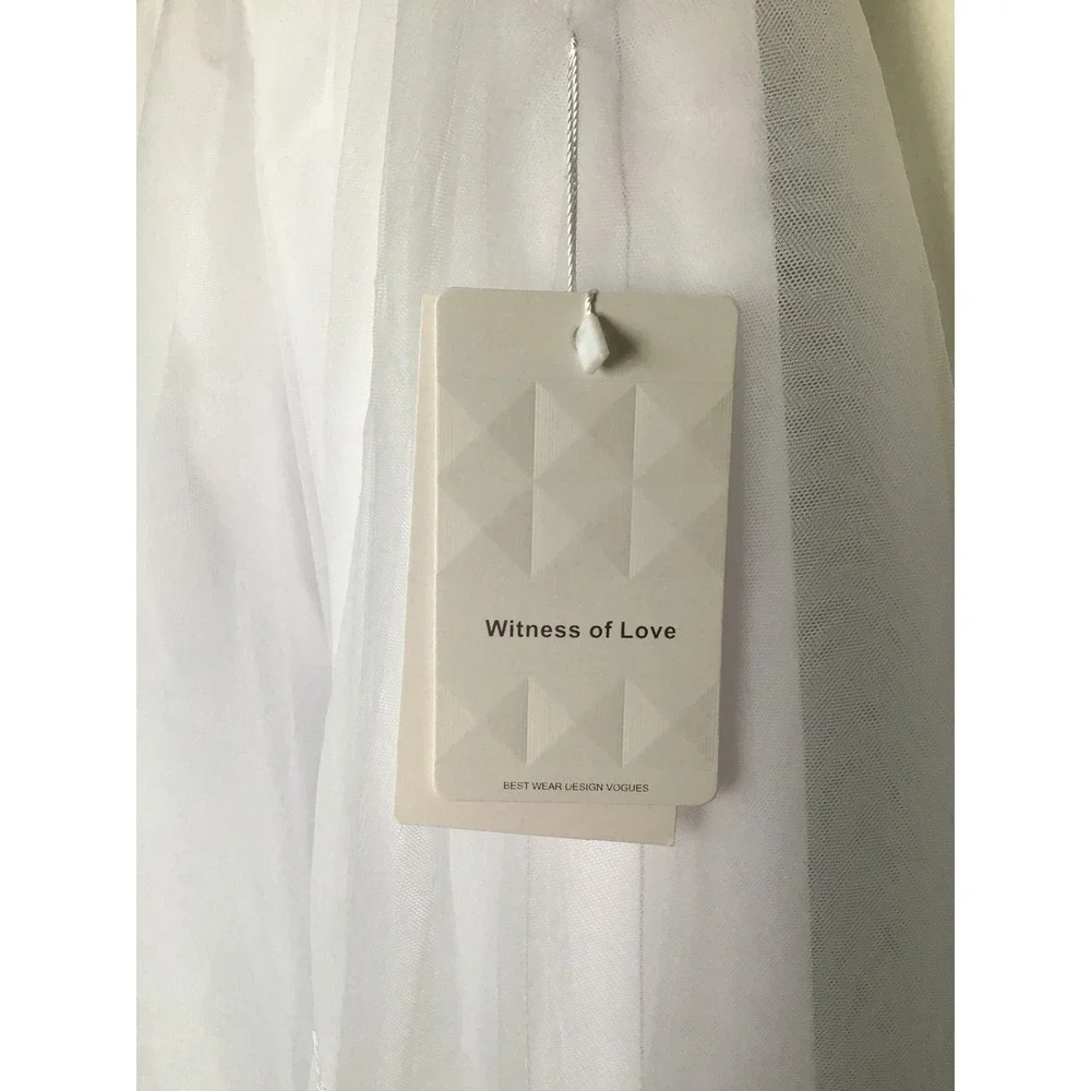 Witness of Love Girls White Lace VNeck Sequin Tulle Cocktail Dress Size 10 NWT‎